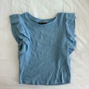 Zara Kids Light Blue Ruffle Sleeve Tee